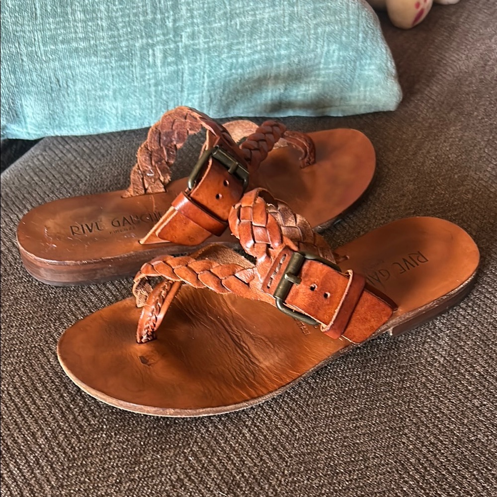 Rive gauche  Braided Leather Sandals sz 36